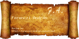Ferenczi András névjegykártya