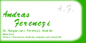 andras ferenczi business card